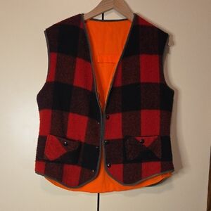 Vintage Woolrich Reversible Red and Black Plaid Men's Vest
